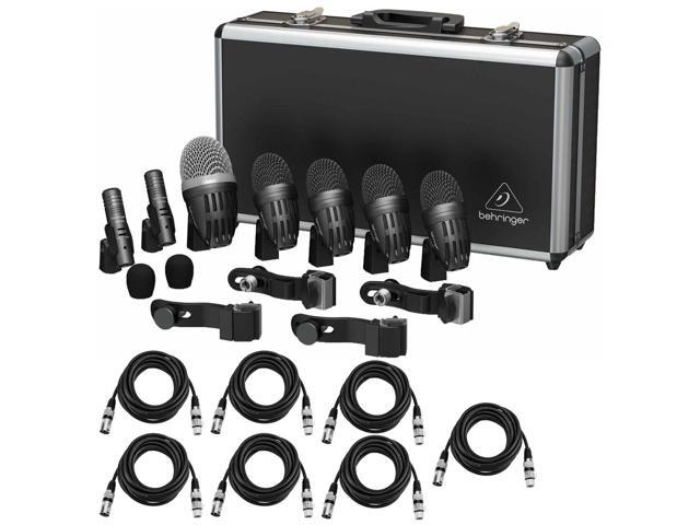 Behringer BC1500 Premium 7-Piece Drum Microphone Set for Studio and Live Applications, Bundle with 7x 15' XLR Male to Female Professional...