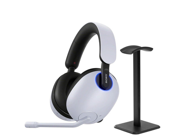 Sony INZONE H9 Wireless Over-Ear Noise Canceling Gaming Headset for PC and PlayStation 5, White + Turnstile Audio Desktop Headphone Stand