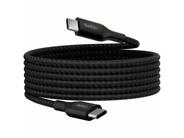 Belkin 240W USB-C to USB-C Cable - 480 Mbps - Nylon, Braided - M/M - 2m/6.6ft - Black - CAB015bt2MBK