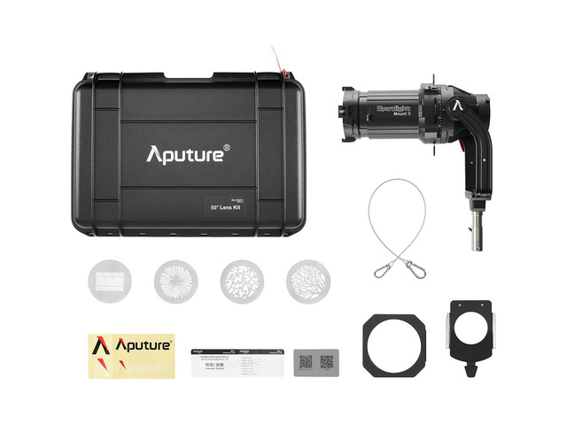 Aputure Spotlight Mount II Projection Lens Modifier Kit with 50 Degree Lens for STORM 400x and STORM 700x fixtures