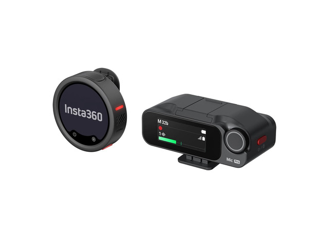 Insta360 Mic Pro Wireless Microphone Transmitter Kit with Receiver 1TX + 1RX, 3-Mic Array, AI Noise Canceling
