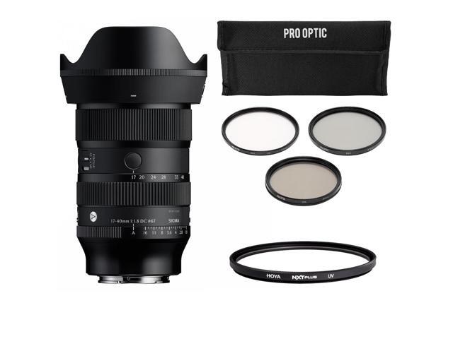 Sigma 17-40mm f/1.8 DC Art Lens for Sony E, Bundle with 67mm Filter Kit, 67mm UV Lens Filter