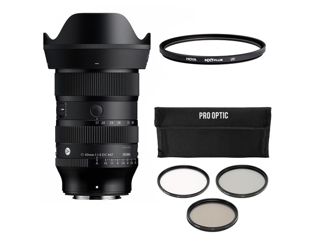 Sigma 17-40mm f/1.8 DC Art Lens, Fujifilm X, w/67mm Filter Kit UV Filter