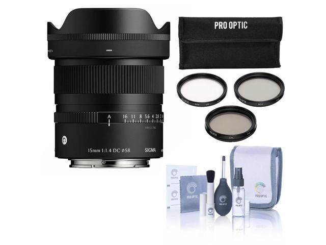 Sigma 15mm f/1.4 DC Contemporary Lens for Sony E, w/58mm Filter Kit,Cleaning Kit