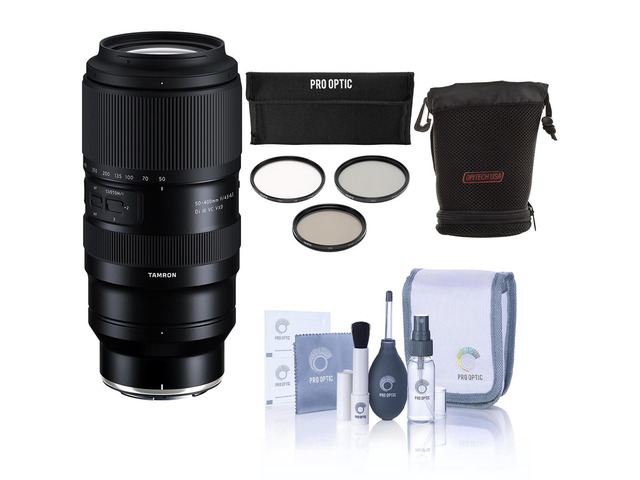 Tamron 50-400mm f/4.5-6.3 Di III VC VXD Lens for Nikon Z, Bundle with 67mm Filter Kit, Cleaning Kit and Filter Pouch