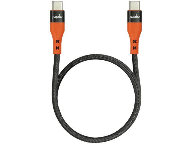 Jupio 27.6' 100W USB Type-C Male to USB Type-C Male Cable, Black/Orange