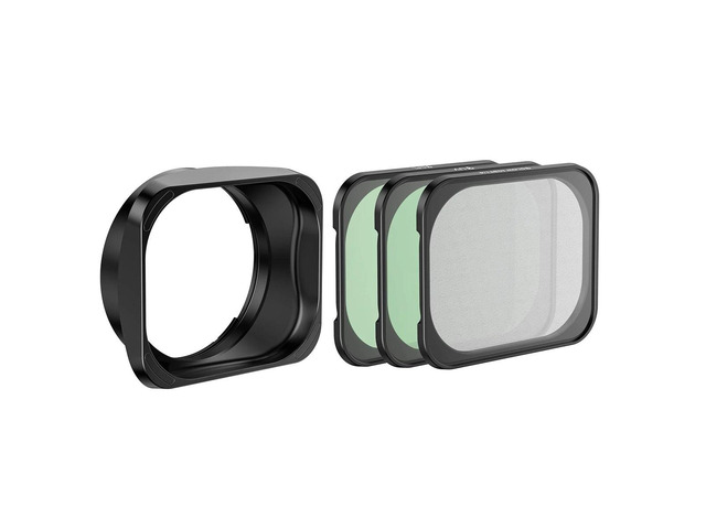 Freewell Lens Hood w/CPL, UV, Glow Mist 1/4 Filter for Ricoh GRIV Camera, Black
