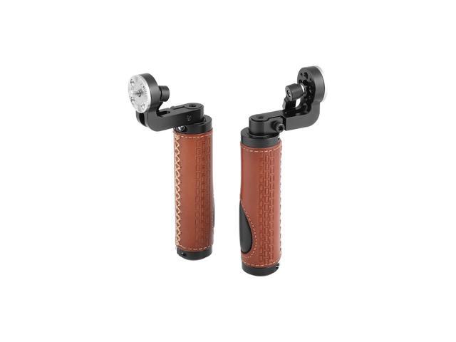 CAMVATE M6 Male Thread ARRI Rosette Leather Handgrip for DSLR Shoulder Rig, Pair