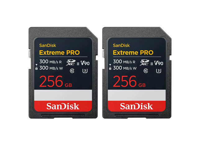 SanDisk Extreme PRO UHS-II V90 SDXC Memory Card - 256GB, 2-Pack