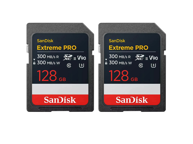 SanDisk Extreme PRO UHS-II V90 SDXC Memory Card - 128GB, 2-Pack