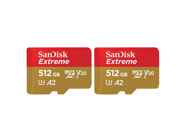 SanDisk Extreme UHS-I U3 microSDXC Memory Card - 512GB, 2-Pack