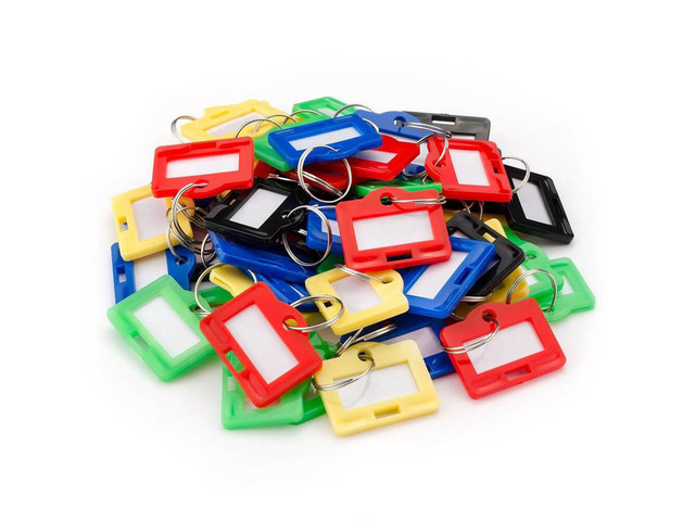 Barska Small Assorted Colors Key Tags for Key Cabinets, 50-Pack