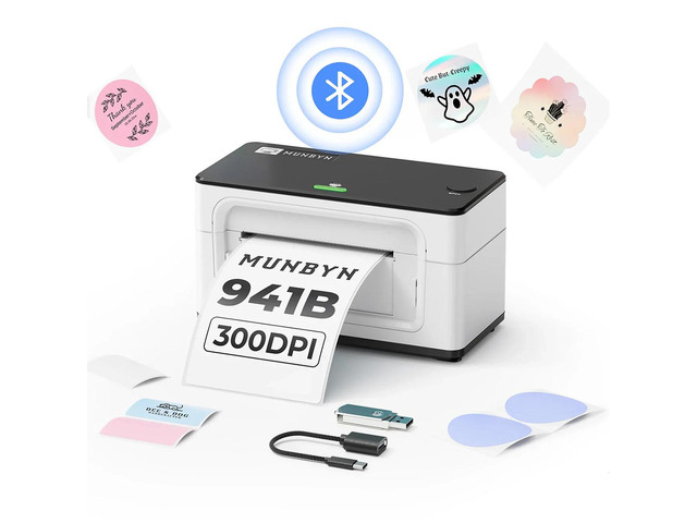MUNBYN RealWriter 941 Bluetooth Thermal Label Printer, White