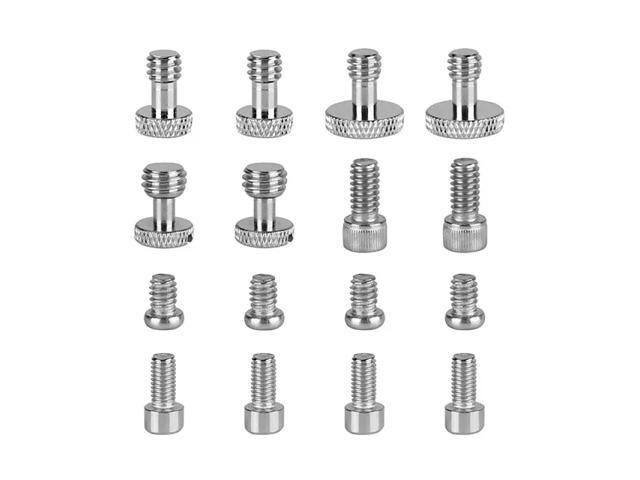 CAMVATE 1/4'-20, 3/8'-16 and M5 Thread Screw Assortment Kit, 16 Pieces #C2777