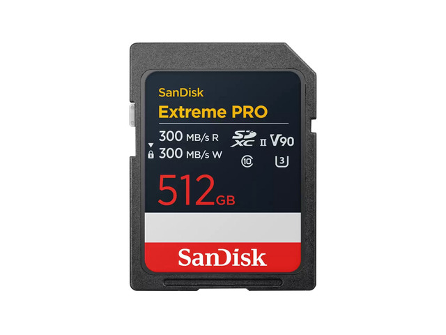 SanDisk Extreme PRO UHS-II V90 SDXC Memory Card - 512GB, Single