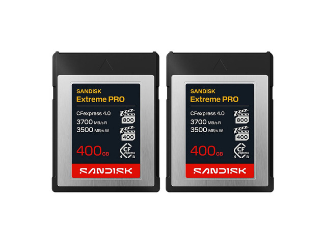 SanDisk Extreme PRO CFexpress 4.0 Type-B Memory Card - 400GB, 2-Pack