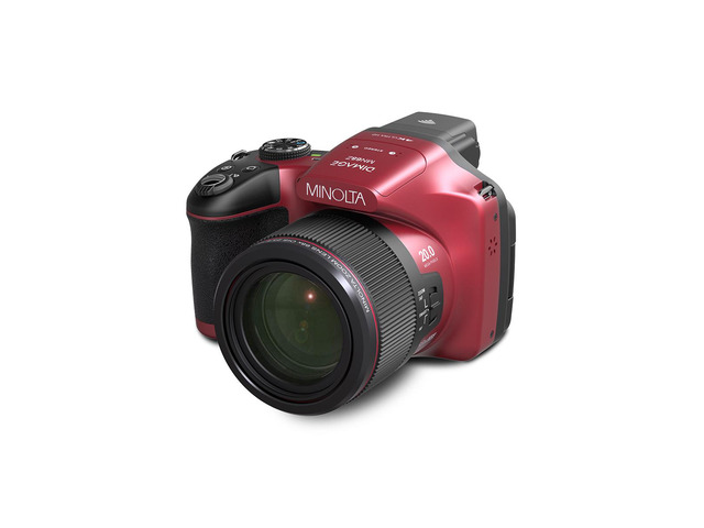 Minolta MN68Z 20MP 4K Ultra HD Bridge Camera with 68x Optical Zoom - Red