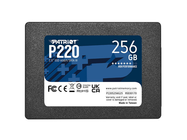 Patriot P220 SATA III 2.5' Internal SSD - 256GB
