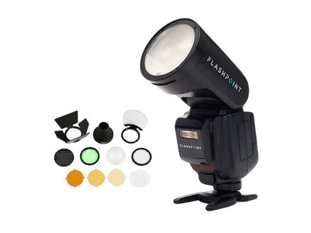 Flashpoint Zoom Li-on X PRO R2 TTL On Camera Round Speedlight Flash for Fujifilm with Round Head Flash Accessory Kit