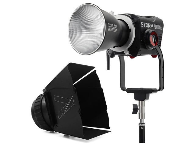 Aputure STORM 400x 400W BLAIR LED Light, GM, w/CF7 Fresnel Barn Doors Kit