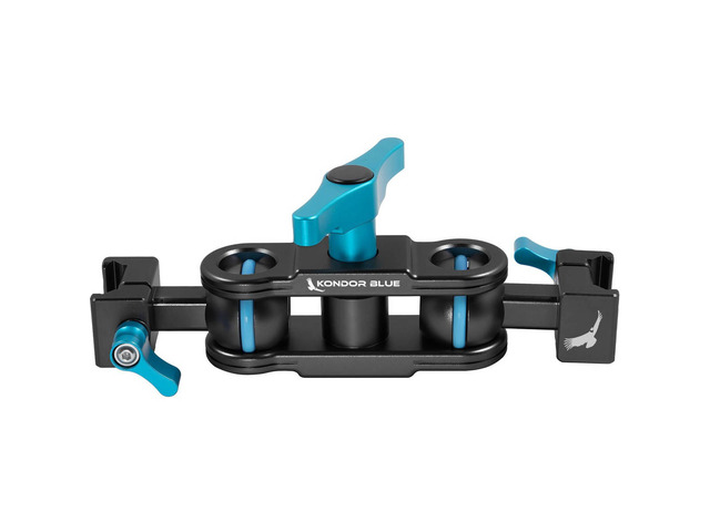 Kondor Blue Double Ball Head Cine Magic Arm with NATO Clamps - Raven Black