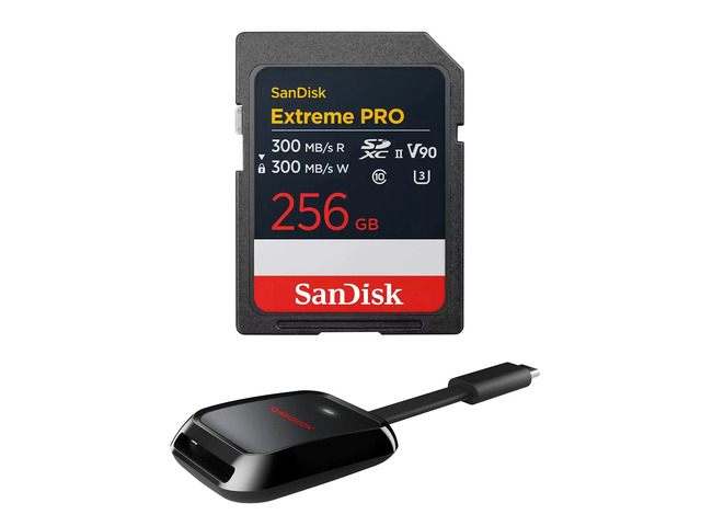 SanDisk Extreme PRO UHS-II V90 SDXC Memory Card - 256GB, With Reader