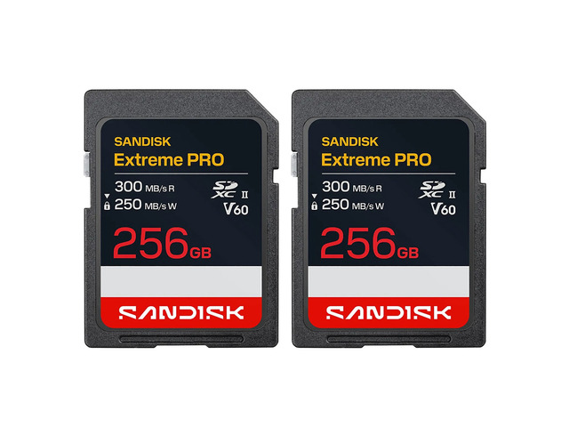 SanDisk Extreme PRO UHS-II V60 SDXC Memory Card - 256GB, 2-Pack