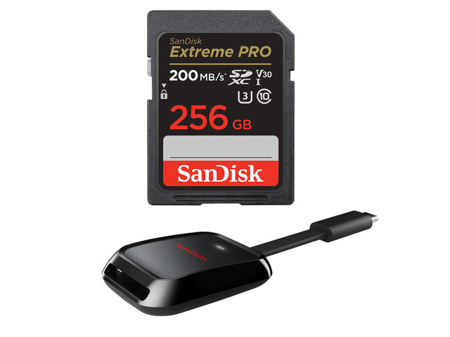SanDisk Extreme PRO UHS-I U3 SDXC Memory Card - 256GB, With Reader