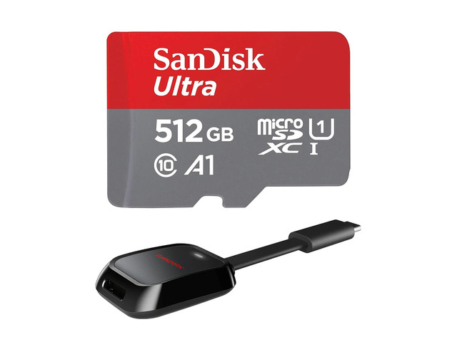 SanDisk Ultra UHS-I U1 microSDXC Memory Card - 512GB, With Reader
