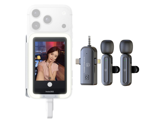 Insta360 Snap 3.5' Touch Wired Selfie Screen w/LED Light, w/3-in-1 Lav Mic