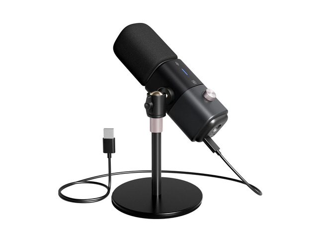 NearStream AM25X Supercardioid XLR/USB Condenser Podcast Microphone with Desktop Stand