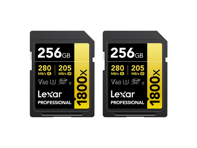 Lexar GOLD Series Professional 1800x 256GB UHS-II SDXC Memory Card BUNDLE