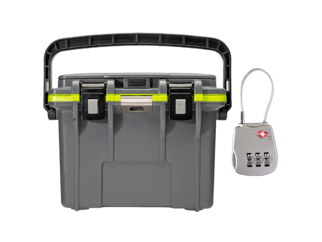 Pelican 14QT Personal Cooler - Dark Gray/Green, with TSA Combination Lock