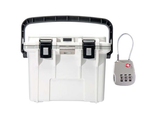 Pelican 14QT Personal Cooler - White/Gray, with TSA Combination Lock