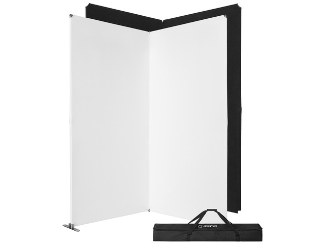 Westcott V-Flat Fabric with Frame, 1x White 1x Black