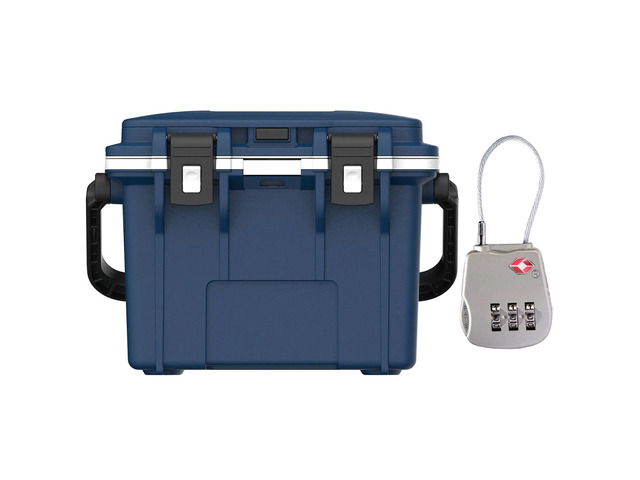Pelican14QT Personal Cooler Midnight Blue/WHT WITH PELICAN TSA COMBINATION LOCK BUNDLE