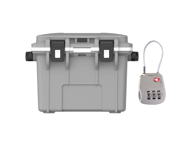 Pelican 14QT Personal Cooler - Cement Gray/White, with TSA Combination Lock