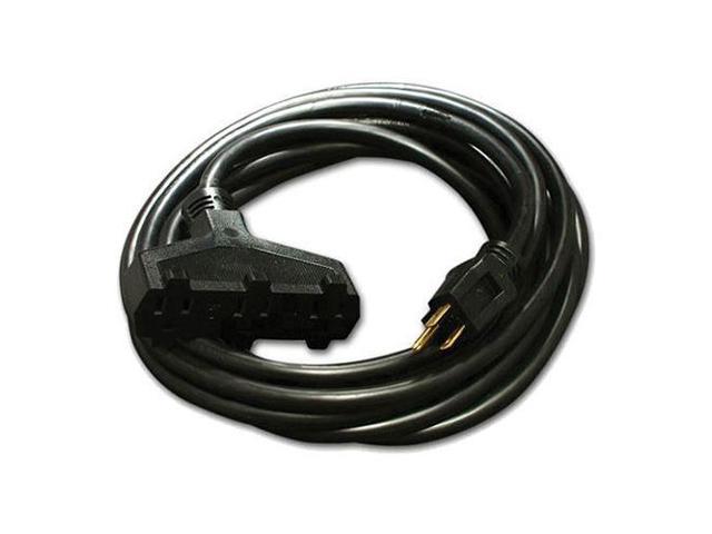 Photos - Other photo accessories Milspec 25' Pro Power SJTW Triple Tap Extension Cord, 12/3 AWG, Black #D15 