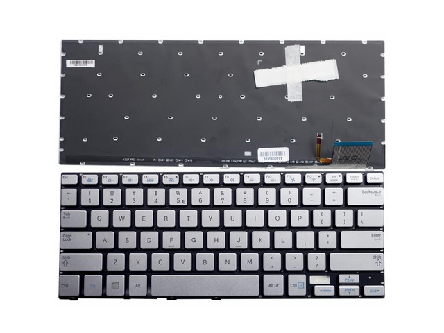 New US silver Backlit English Laptop Keyboard (without frame) For Samsung Series 7 Ultra NP740U3E 730U3E-X02 730U3E-A01 730U3E-K01 NP730U3Er Light...