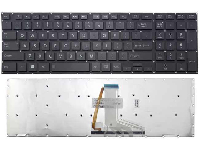 New US Black Backlit English Keyboard (without frame) For Toshiba Satellite P55T-B5154 P55T-B5156 P55T-B5166SM P55T-B5180SM P55T-B5265SM P55T-B5340...