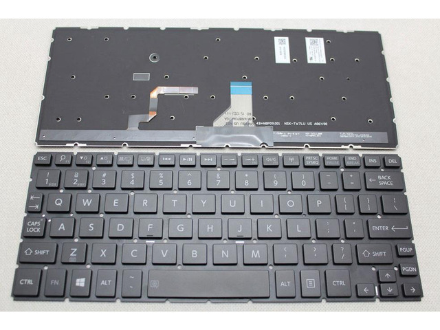 New US Black Backlit Keyboard (without frame) For Toshiba Satellite P20W-C P20W-C-103 P20W-CST3N01 P25W-C P25W-C2304-4K P25W-C2302 Light Backlight