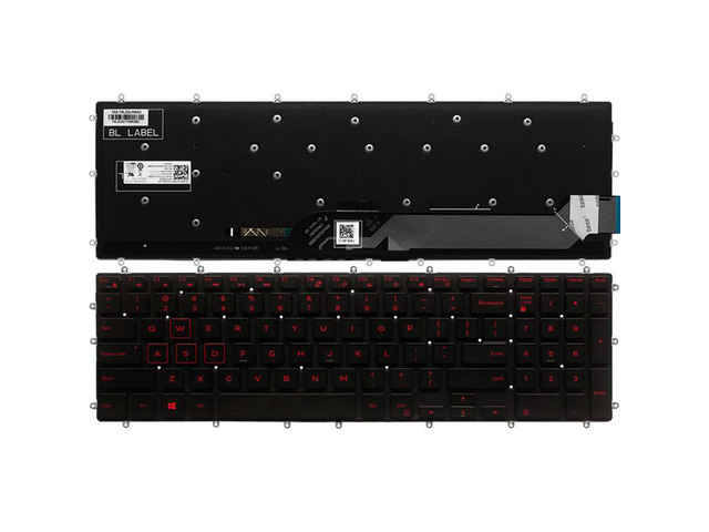 New US Black RED Backlit English Laptop Keyboard (without frame) For Dell Inspiron gaming 15-7566 7566 7567 P65F001 Light Backlight
