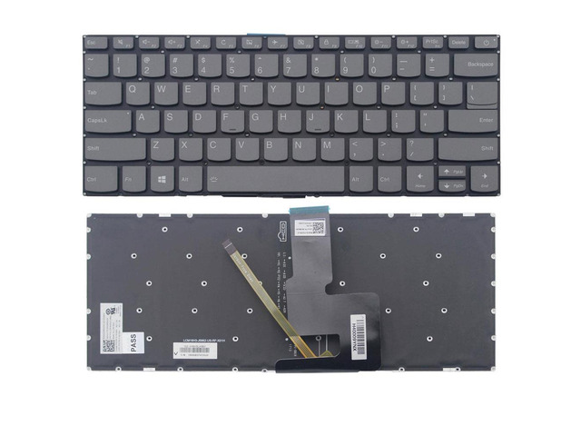New US Gray Backlit English Laptop Keyboard (without frame) For Lenovo Ideapad 320S-13IKB P/N: SN20M62005 PK131YN1B00 PK1314D1B00 Light Backlight