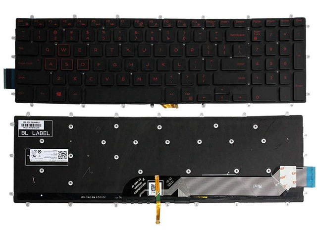 New US Red Letter English Backlit Laptop Keyboard (without palmrest) for Dell P/N: PK131QP1B00 NSK-EC1BC 01 03R0JR Light Backlight