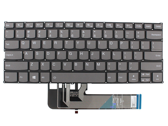 New US Gray English Backlit Laptop Keyboard (without palmrest) for Lenovo Yoga C740-14IML Light Backlight
