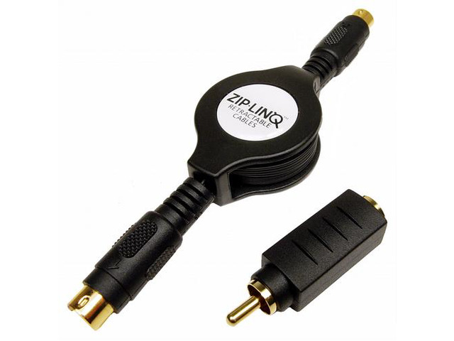 ZipLINQ ZIP-AUDIO-SVK Retractable S-Video Cable with RCA Adapter Kit