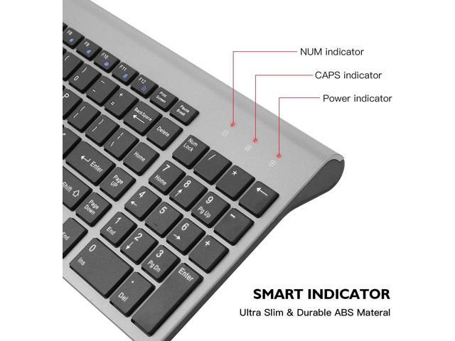 Wireless Keyboard Mouse Combo, cimetech Compact Full Size Wireless Keyboard and Mouse Set 2.4G Ultra-Thin Sleek Design for Wi