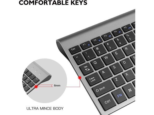 Wireless Keyboard Mouse Combo, cimetech Compact Full Size Wireless Keyboard and Mouse Set 2.4G Ultra-Thin Sleek Design for Wi