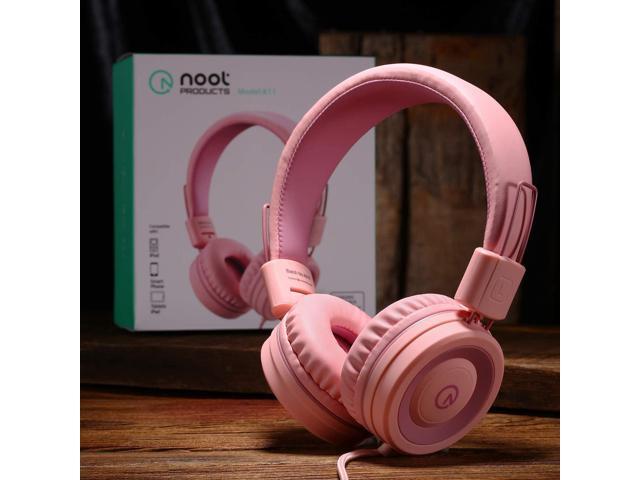 noot products Kids Headphones K11 Foldable Stereo Tangle-Free 5ft Long Cord 3.5mm Jack Plug in Wired On-Ear Headset for...
