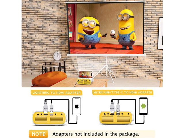 Mini Projector, ELEPHAS Portable Projector for iPhone 1080P Supported, Video Smart Led Pocket Small Home Phone Projector for Bedroom with Laptop...